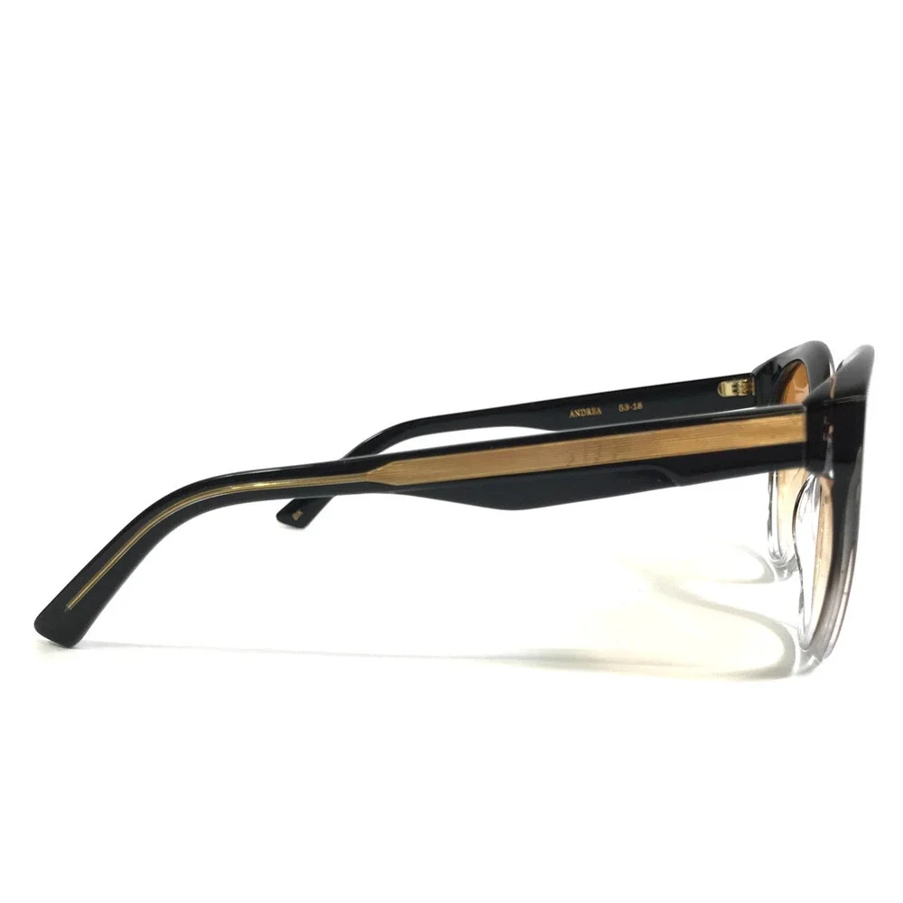 Alfred Kerbs Sunglasses ANDREA BK Black Cat Eye Frames w/ Gradient Orange Lenses